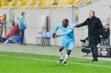 Lviv, Ukrayna - 28 Kasım 2019: Uefa Avrupa Ligi karşılaşmasında Jerome Roussillon oyuncusu Alexandria (Ukrayna) - Wolfsburg (Almanya), Ukrayna