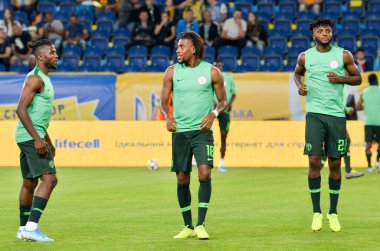 DNIPRO, UKRAINE - September 10, 2019:  Alex Iwobi player during the friendly match between national team Ukraine against Nigeria national team, Ukraine