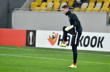 Lviv, Ukrayna - 28 Kasım 2019: Uefa Avrupa Ligi (Ukrayna) - Wolfsburg (Almanya), Ukrayna