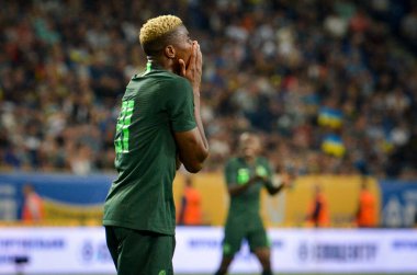 DNIPRO, UKRAINE - September 10, 2019: Victor Osimhen player during the friendly match between national team Ukraine against Nigeria national team, Ukraine