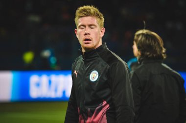 KHARKIV, UKRAINE - September 18, 2019: Kevin De Bruyne player during the UEFA Champions League match between Shakhtar Donetsk vs Manchester City (England), Ukraine