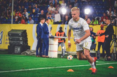 DNIPRO, UKRAINE - September 10, 2019: Oleksandr Zinchenko player during the friendly match between national team Ukraine against Nigeria national team, Ukraine