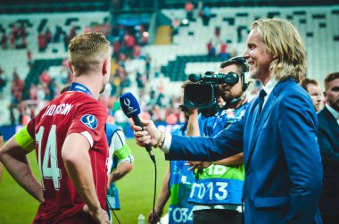 Istanbul, Turkey - August 14, 2019: Jordan Henderson player during the UEFA Super Cup Finals match between Liverpool and Chelsea at Vodafone Park in Vodafone Arena, Turkey