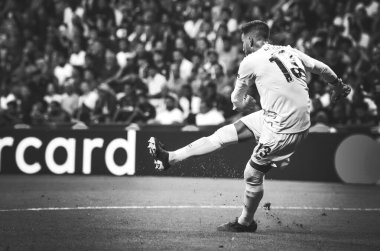 İstanbul, Türkiye - 14 Ağustos 2019: Vodafone Arena, Türkiye 'deki Vodafone Park' ta Liverpool ile Chelsea arasında oynanan Uefa Süper Kupası Finalleri 'nde Adrian oyuncusu