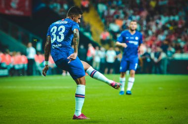 Istanbul, Turkey - August 14, 2019: Emerson player during the UEFA Super Cup Finals match between Liverpool and Chelsea at Vodafone Park in Vodafone Arena, Turkey