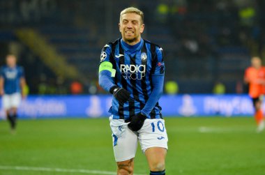 KHARKIV, UKRAINE - December 11, 2019: Papu Gomez player during the UEFA Champions League match between Shakhtar vs Atalanta Bergamasca Calcio BC (Italy), Ukraine
