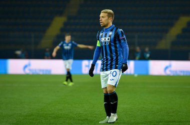 KHARKIV, UKRAINE - December 11, 2019: Papu Gomez player during the UEFA Champions League match between Shakhtar vs Atalanta Bergamasca Calcio BC (Italy), Ukraine