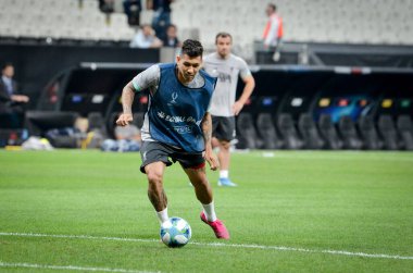 Istanbul, Turkey - August 14, 2019: Roberto Firmino before the UEFA Super Cup Finals match between Liverpool and Chelsea at Vodafone Park in Vodafone Arena, Turkey