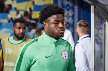 DNIPRO, UKRAINE - September 10, 2019: Football player during the friendly match between national team Ukraine against Nigeria national team, Ukraine