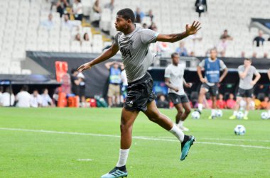 İstanbul, Türkiye - 14 Ağustos 2019: Ryan Brewster Uefa Süper Kupa Finallerinden önce Liverpool ile Chelsea arasında Vodafone Park, Türkiye 'deki Vodafone Arena' da oynanan karşılaşma