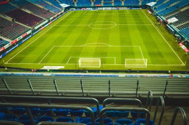 SAINT-PETERSBURG, RUSSIA - November 16, 2019: General view of the Gazprom Arena stadium with inside view during UEFA EURO 2020 qualifying match between national team Russia against Belgium, Russia