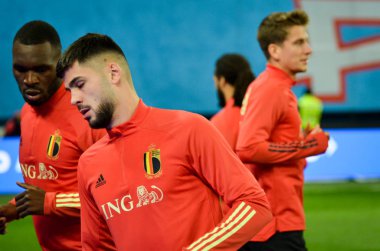 SAINT-PETERSBURG, RUSSIA - November 16, 2019: Belgium national football team training session during UEFA EURO 2020 qualifying match between Russia against Belgium, Russia