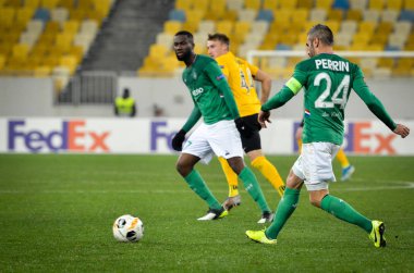 LVIV, UKRAINE - November 07, 2019: Loic Perrin player during the UEFA Europa League match between Alexandria (Ukraine) vs AS Saint Etienne (France), Ukraine