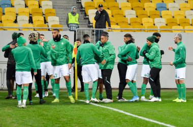 LVIV, UKRAINE - November 07, 2019:  AS Saint Etienne training session during the UEFA Europa League match between Alexandria (Ukraine) vs AS Saint Etienne (France), Ukraine