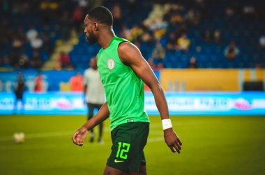 DNIPRO, UKRAINE - September 10, 2019: Semi Ajayi player during the friendly match between national team Ukraine against Nigeria national team, Ukraine
