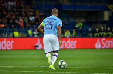 KHARKIV, UKRAINE - September 18, 2019: Fernandinho player during the UEFA Champions League match between Shakhtar Donetsk vs Manchester City (England), Ukraine