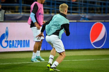 KHARKIV, UKRAINE - September 18, 2019: Oleksandr Zinchenko player during the UEFA Champions League match between Shakhtar Donetsk vs Manchester City (England), Ukraine