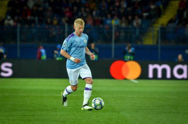 KHARKIV, UKRAINE - September 18, 2019: Oleksandr Zinchenko player during the UEFA Champions League match between Shakhtar Donetsk vs Manchester City (England), Ukraine