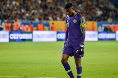 DNIPRO, UKRAINE - September 10, 2019: Francis Uzoho player during the friendly match between national team Ukraine against Nigeria national team, Ukraine