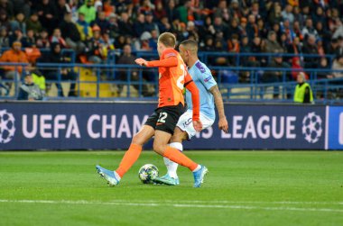KHARKIV, UKRAINE - September 18, 2019: Gabriel Jesus player during the UEFA Champions League match between Shakhtar Donetsk vs Manchester City (England), Ukraine