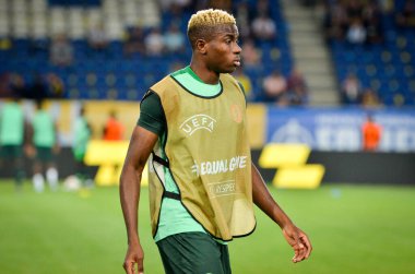 DNIPRO, UKRAINE - September 10, 2019: Victor Osimhen player during the friendly match between national team Ukraine against Nigeria national team, Ukraine