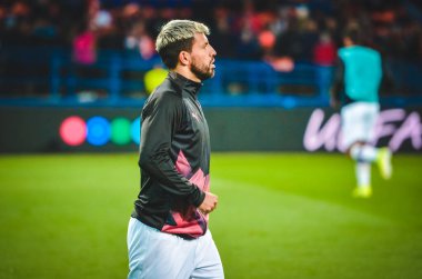 KHARKIV, UKRAINE - September 18, 2019: Sergio Aguero player during the UEFA Champions League match between Shakhtar Donetsk vs Manchester City (England), Ukraine