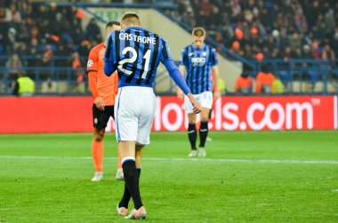 KHARKIV, UKRAINE - December 11, 2019: Timothy Castagne player during the UEFA Champions League match between Shakhtar vs Atalanta Bergamasca Calcio BC (Italy), Ukraine