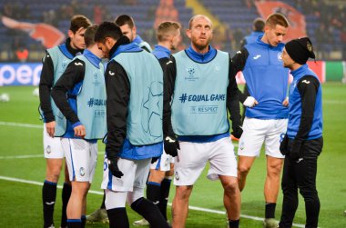 KHARKIV, UKRAINE - December 11, 2019: Andrea Masiello players during the UEFA Champions League match between Shakhtar vs Atalanta Bergamasca Calcio BC (Italy), Ukraine