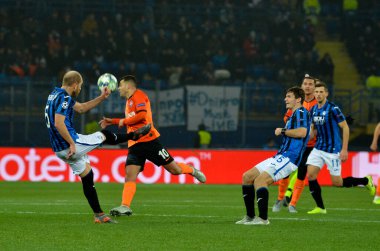 KHARKIV, UKRAINE - December 11, 2019: Andrea Masiello player during the UEFA Champions League match between Shakhtar vs Atalanta Bergamasca Calcio BC (Italy), Ukraine