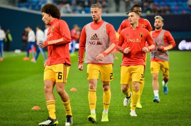 SAINT-PETERSBURG, RUSSIA - November 16, 2019: Toby Alderweireld training session during UEFA EURO 2020 qualifying match between Russia against Belgium, Russia
