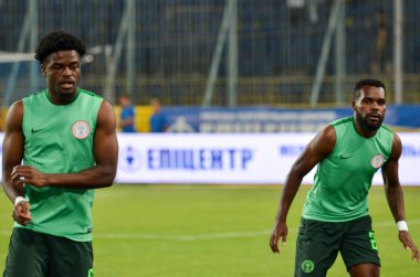 DNIPRO, UKRAINE - September 10, 2019: Bryan Idowu player during the friendly match between national team Ukraine against Nigeria national team, Ukraine