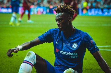 Istanbul, Turkey - August 14, 2019: Tammy Abraham during the UEFA Super Cup Finals match between Liverpool and Chelsea at Vodafone Park in Vodafone Arena, Turkey