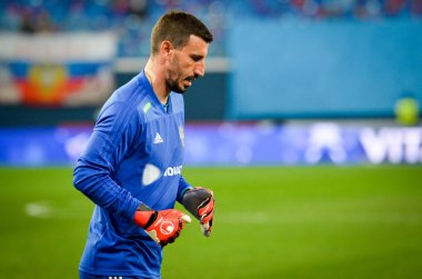 SAINT-PETERSBURG, RUSSIA - November 16, 2019: Russian national football team training  session before UEFA EURO 2020 qualifying match between national team Russia against Belgium, Russia