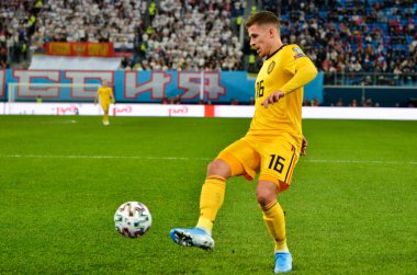 SAINT-PETERSBURG, RUSSIA - November 16, 2019: Thorgan Hazard player during UEFA EURO 2020 qualifying match between national team Russia against Belgium national team, Russia