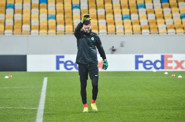 Lviv, Ukrayna - 28 Kasım 2019: Alexandria (Ukrayna) ile Wolfsburg (Almanya), Ukrayna arasındaki Uefa Avrupa Ligi maçı sırasında Pavao Pervan oyuncusu