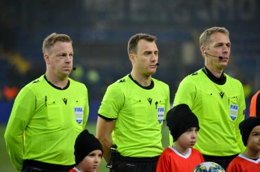 KHARKIV, UKRAINE - December 11, 2019: Referee Felix Zwayer before the UEFA Champions League match between Shakhtar vs Atalanta Bergamasca Calcio BC (Italy), Ukraine