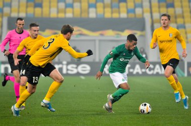 LVIV, UKRAINE - November 07, 2019: Arnaud Nordin player during the UEFA Europa League match between Alexandria (Ukraine) vs AS Saint Etienne (France), Ukraine