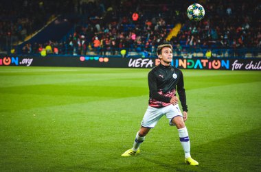 KHARKIV, UKRAINE - September 18, 2019: Eric Garcia player during the UEFA Champions League match between Shakhtar Donetsk vs Manchester City (England), Ukraine