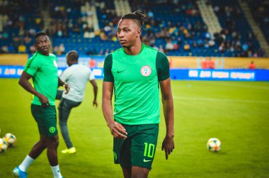 DNIPRO, UKRAINE - September 10, 2019: Joe Aribo player during the friendly match between national team Ukraine against Nigeria national team, Ukraine