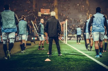 KHARKIV, UKRAINE - December 11, 2019: Training session Atalanta Football players during the UEFA Champions League match between Shakhtar vs Atalanta Calcio BC (Italy), Ukraine