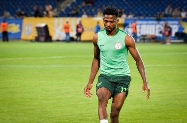 DNIPRO, UKRAINE - September 10, 2019: Football player during the friendly match between national team Ukraine against Nigeria national team, Ukraine