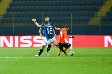KHARKIV, UKRAINE - December 11, 2019:  Marten de Roon player during the UEFA Champions League match between Shakhtar vs Atalanta Bergamasca Calcio BC (Italy), Ukraine