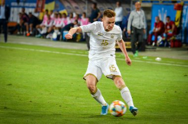DNIPRO, UKRAINE - September 10, 2019: Viktor Tsyhankov player during the friendly match between national team Ukraine against Nigeria national team, Ukraine