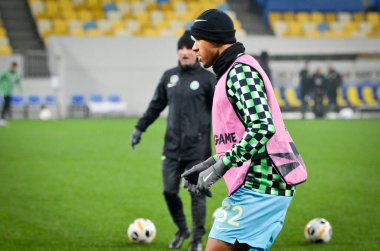 Lviv, Ukrayna - 28 Kasım 2019: Marcel Tisserand Uefa Avrupa Ligi karşılaşmasında Alexandria Wolfsburg (Almanya), Ukrayna