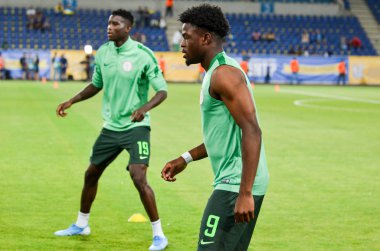 DNIPRO, UKRAINE - September 10, 2019: Football player during the friendly match between national team Ukraine against Nigeria national team, Ukraine