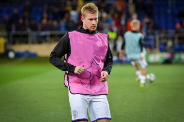 KHARKIV, UKRAINE - September 18, 2019: Kevin De Bruyne during the UEFA Champions League match between Shakhtar Donetsk vs Manchester City (England), Ukraine