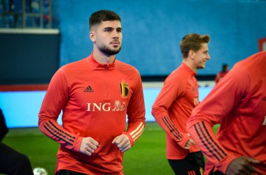SAINT-PETERSBURG, RUSSIA - November 16, 2019: Belgium national football team training session during UEFA EURO 2020 qualifying match between Russia against Belgium, Russia