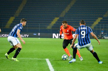 KHARKIV, UKRAINE - December 11, 2019: Remo Freuler player during the UEFA Champions League match between Shakhtar vs Atalanta Bergamasca Calcio BC (Italy), Ukraine