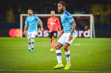 KHARKIV, UKRAINE - September 18, 2019: Raheem Sterling player during the UEFA Champions League match between Shakhtar Donetsk vs Manchester City (England), Ukraine