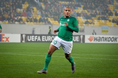 LVIV, UKRAINE - November 07, 2019:  Wahbi Khazri player during the UEFA Europa League match between Alexandria (Ukraine) vs AS Saint Etienne (France), Ukraine